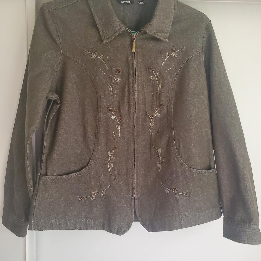 Krazy Kat Brown Utility Jacket with Structured Shoulders